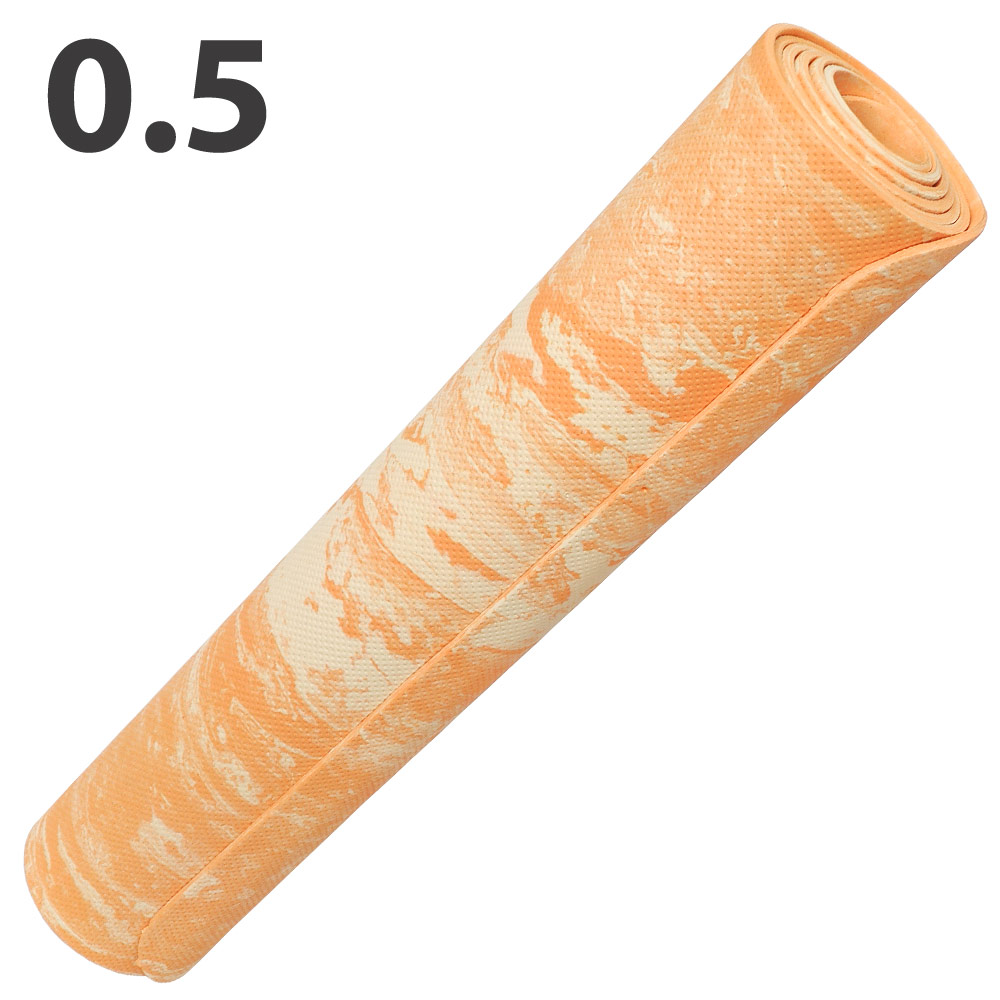 Коврик для йоги Sportex E40034 ЭВА 173х61х0,5 см (оранжевый Мрамор) 1000_1000