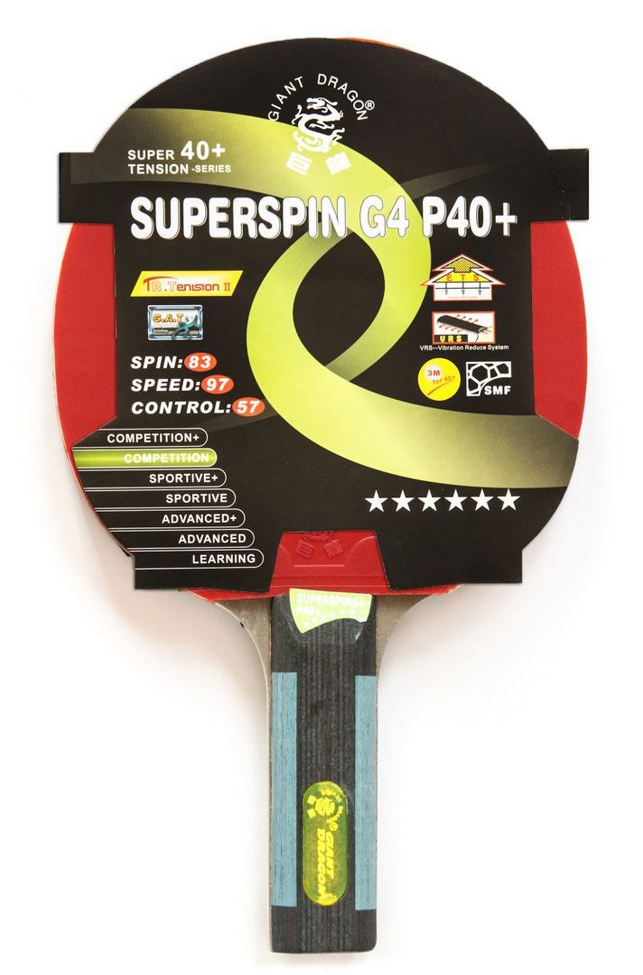 Теннисная ракетка Weekend Dragon Superspin 6 Star New (прямая) 51.626.05.3 1319_2000