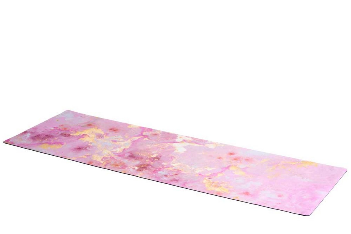 Коврик для йоги 183x61x0,3 см Inex Suede Yoga Mat искусственная замша MFMAT-GIL90\18-61-03 розовый мрамор с позолотой 1199_800