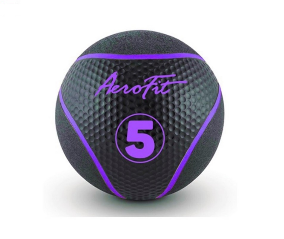 Набивной мяч 5 кг Aerofit AFMB5 черный\ фиолетовые полоски 953_800