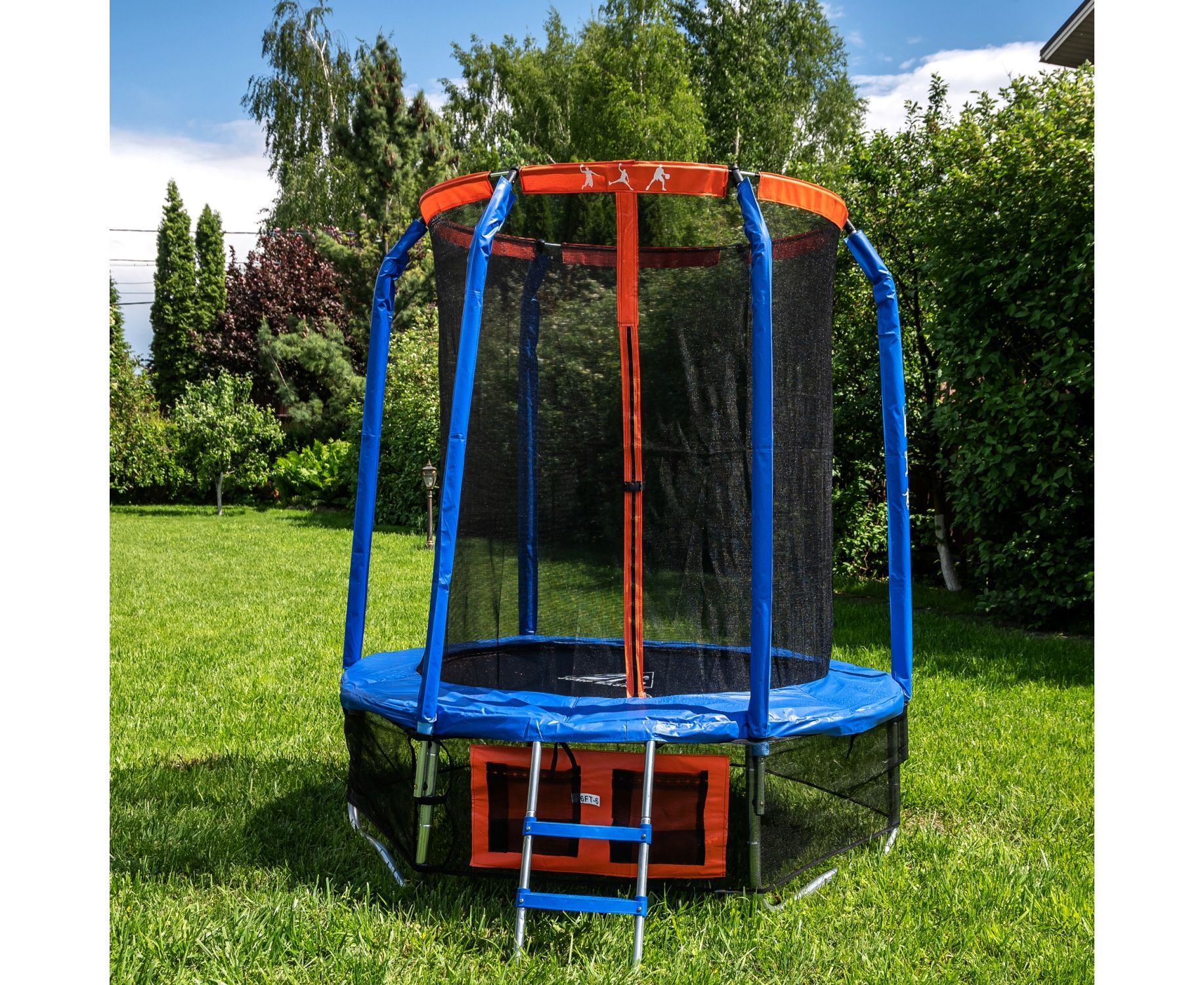 Батут DFC Jump Basket 10ft внутр.сетка, лестница (305cм) 10FT-JBSK-B 1834_1500