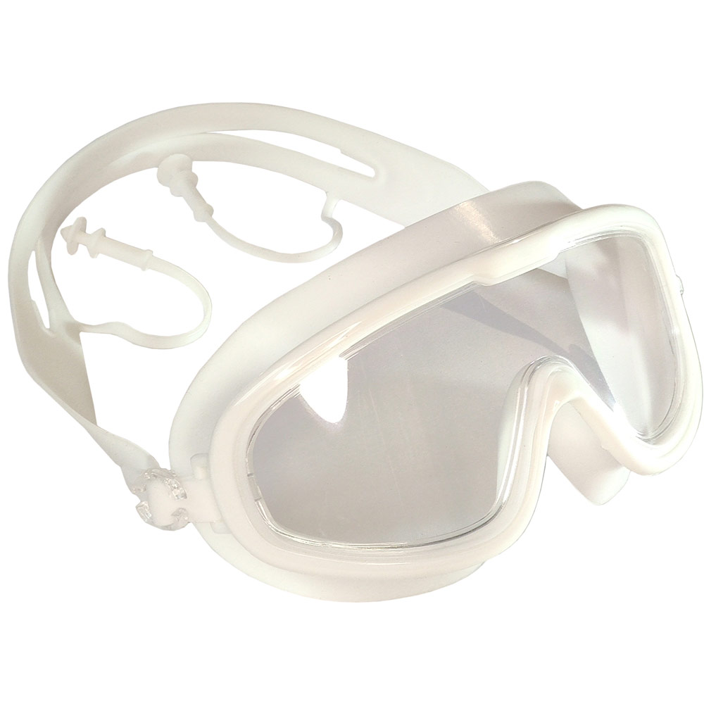Очки полумаска для плавания взрослая (силикон) (белый) Sportex E33161-2 1000_1000
