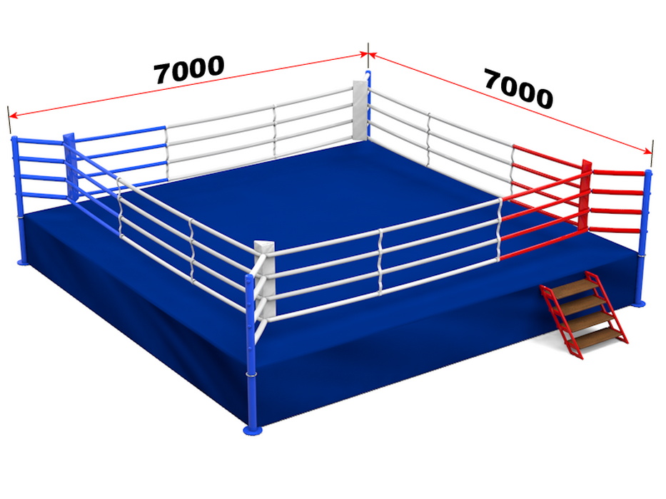 Ринг боксерский на подиуме Glav размер 6х6х1 м, боевая зона 5х5 м 5.300-5 933_700