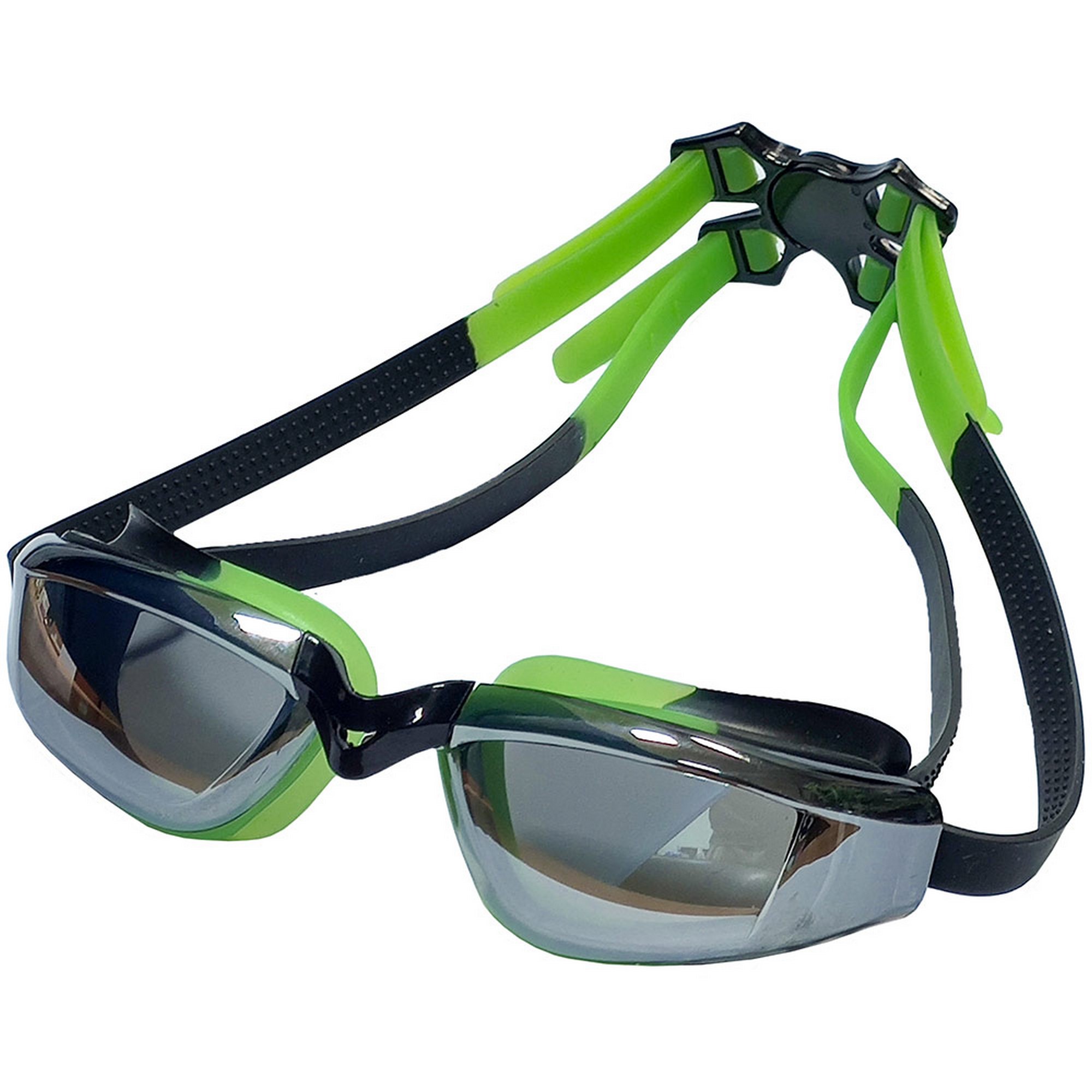 Очки для плавания зеркальные взрослые Sportex E39692 зелено-черный 2000_2000