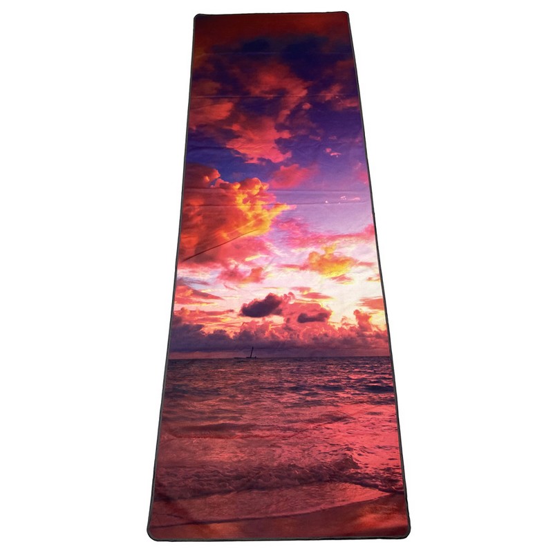 Полотенце для йоги 183x61см Inex Suede Yoga Towel искусственная замша MFTOWEL-ST19 закат на пляже 800_800