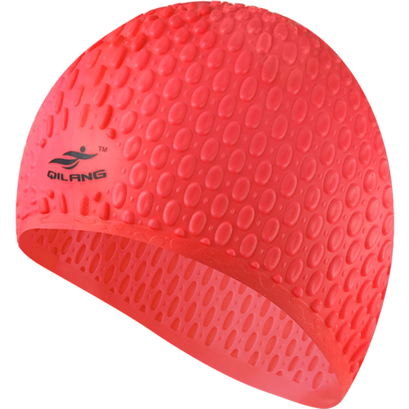 Шапочка для плавания силиконовая Bubble Cap (красная) Sportex E41535 800_800