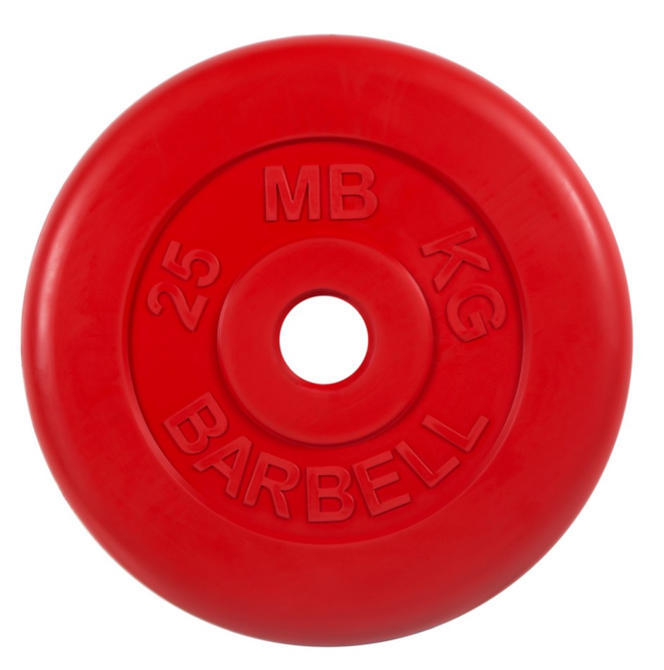 Диск обрезиненный d51мм MB Barbell MB-PltC51-25 25кг красный 942_950