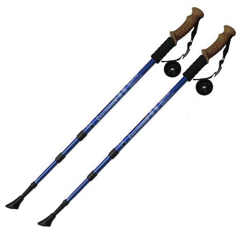 Палки для скандинавской ходьбы Sportex телескопическая, 3-х секционная F18437 синий 800_800