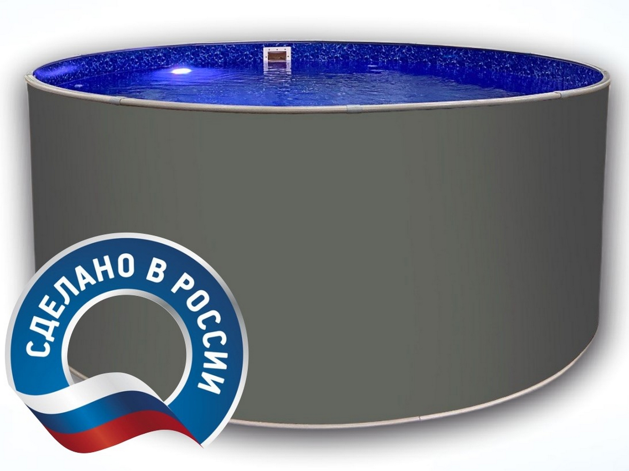 Круглый бассейн 400x125см, чаша голубая 0.4/0.4 мм Лагуна ТМ819/40010 платина 2000_1499