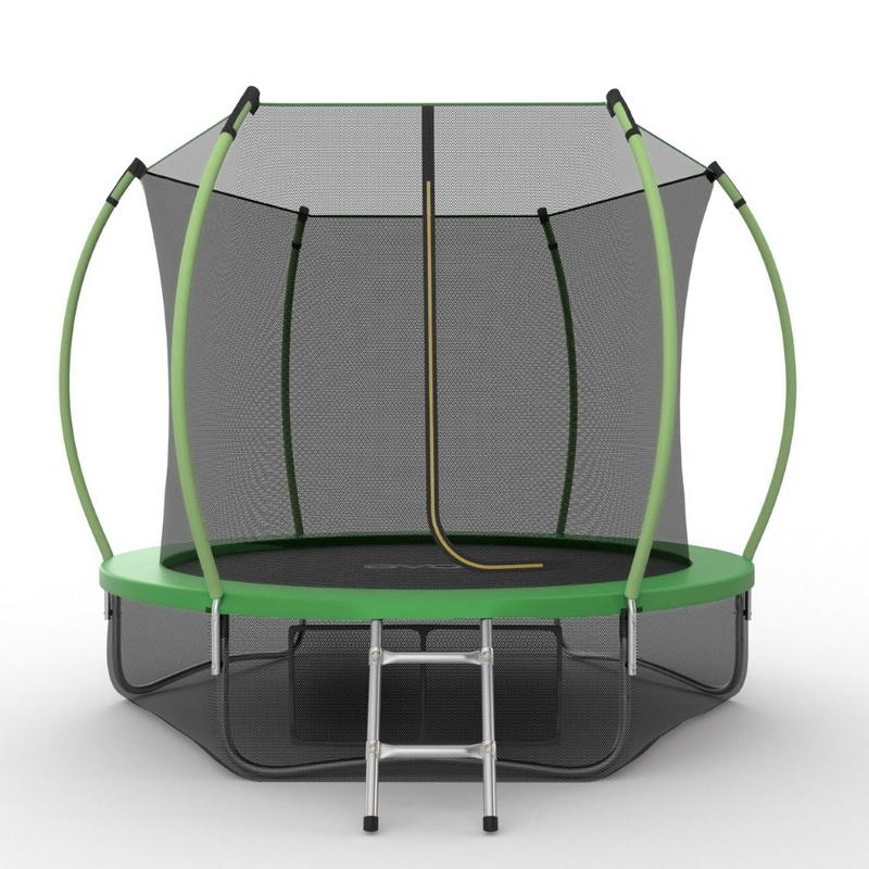 Батут с внутренней сеткой и лестницей EVO Jump Internal 8ft+ нижняя сеть, зеленый 800_800