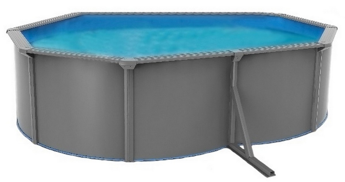 Морозоустойчивый бассейн овальный 730x360x130см Poolmagic Anthracite  комплект оборудования Premium 550014 1200_635