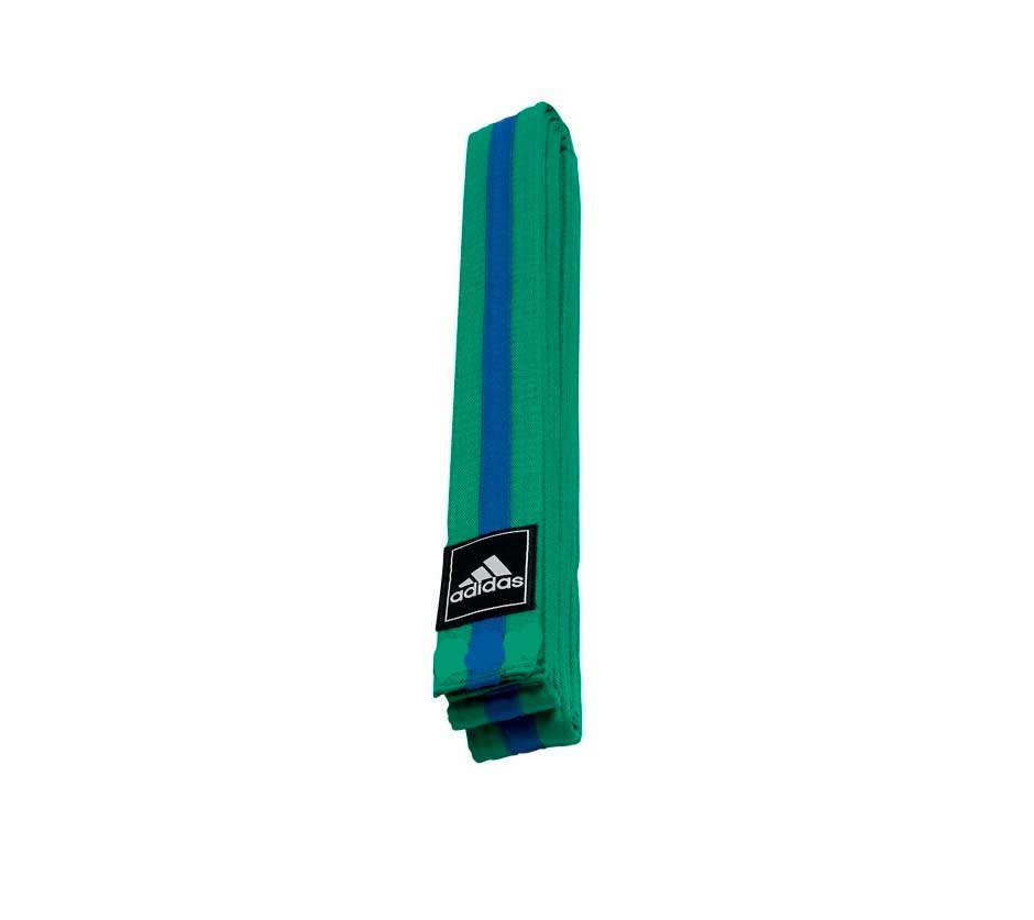 Пояс для единоборств Adidas Striped Belt adiTB02 зелено-синий 940_837