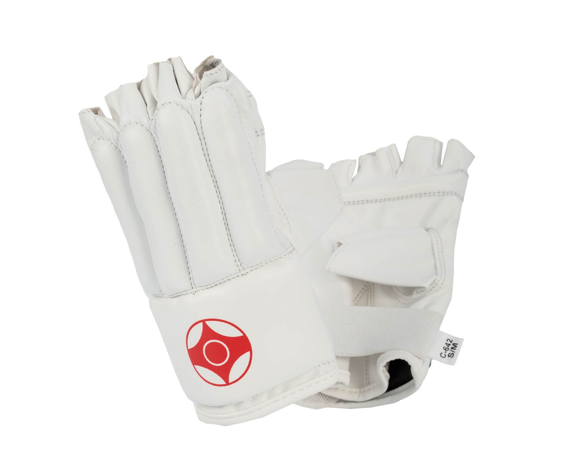 Перчатки снарядные (Шингарты) Clinch Bag Gloves Cut Finger Kyokushinkai C642 белый 2000_1635
