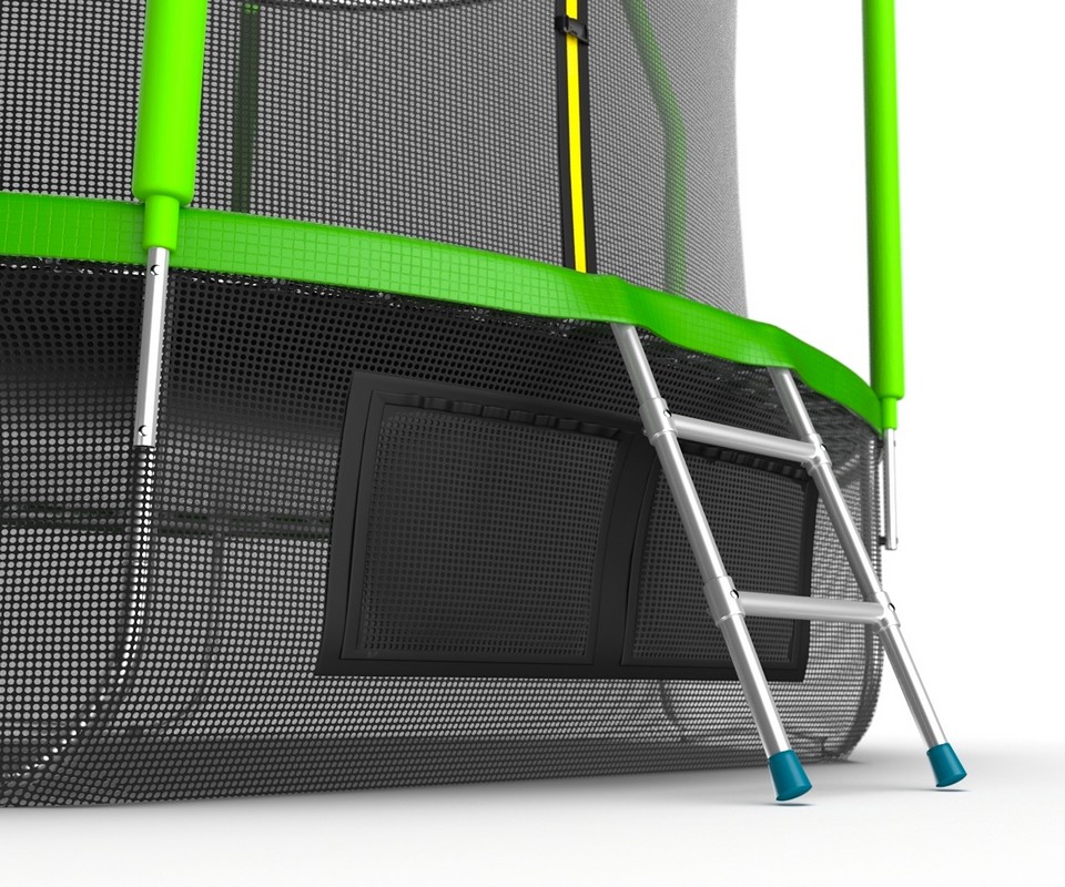 Батут с внутренней сеткой и лестницей EVO Jump Cosmo 10ft + нижняя сеть, зеленый 960_800
