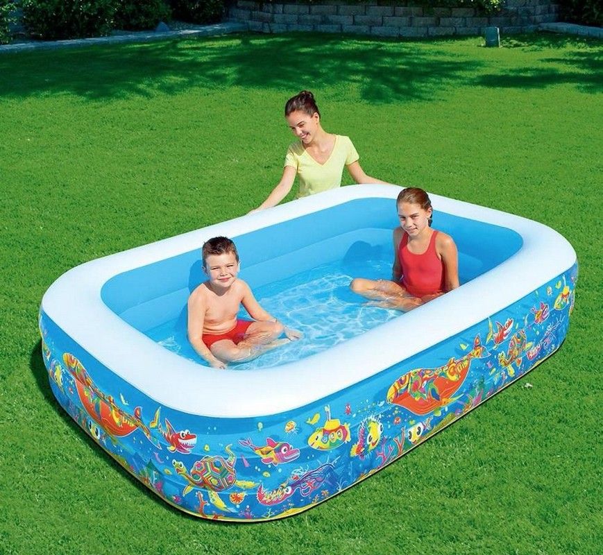 Детский надувной бассейн, прямоугольный 229х152х56см Intex Подводный мир 54120 869_800