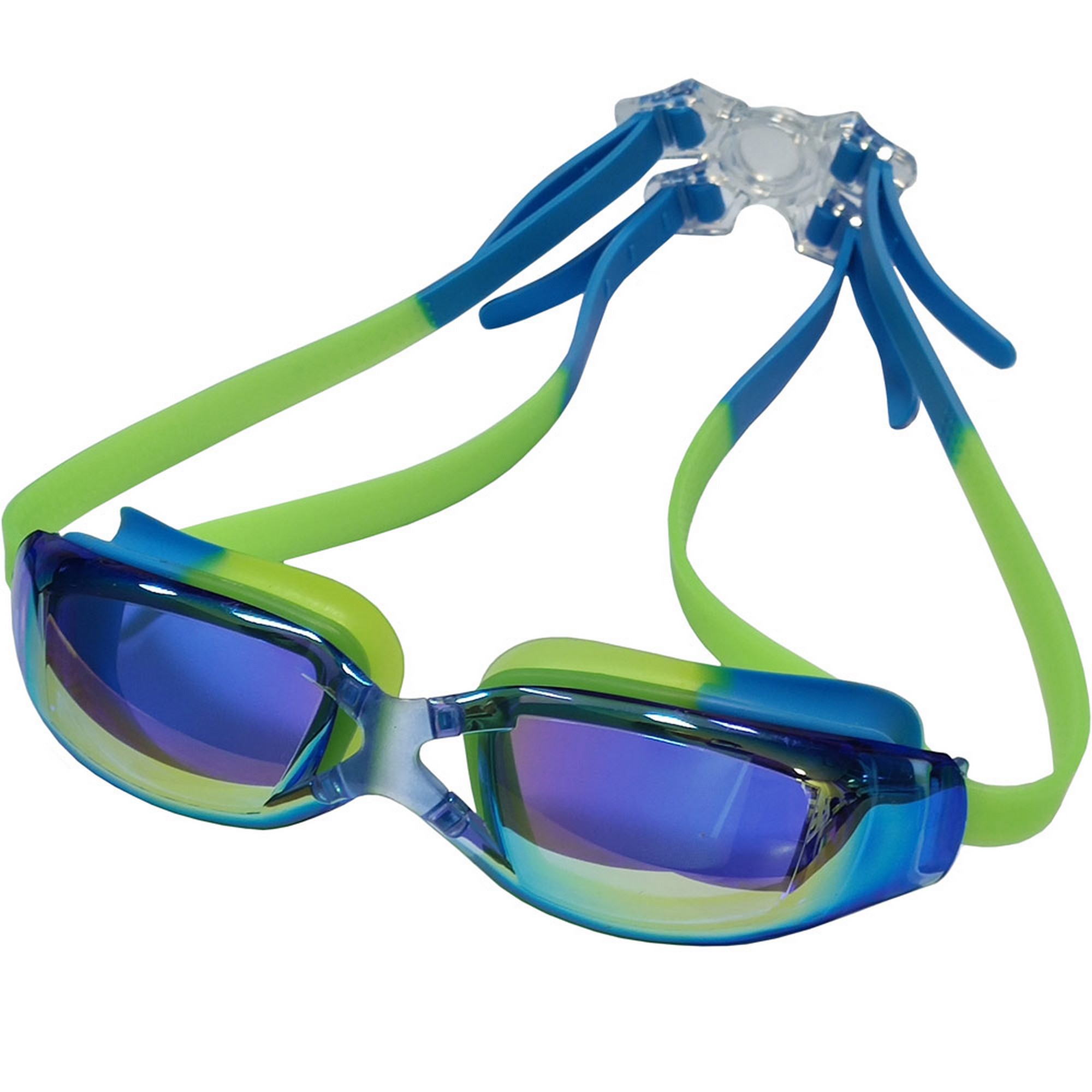 Очки для плавания зеркальные взрослые Sportex E39688 сине-зеленый 2000_2000