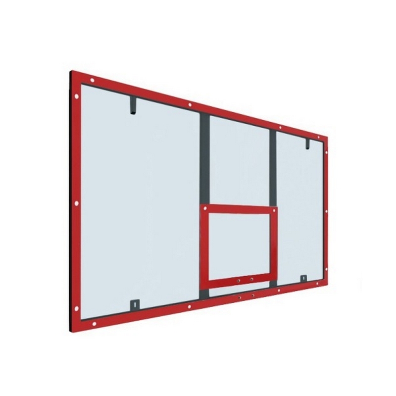 Щит баскетбольный игровой 180х105см поликарбонат 10мм на раме (разметка красная) Dinamika ZSO-003756 800_800