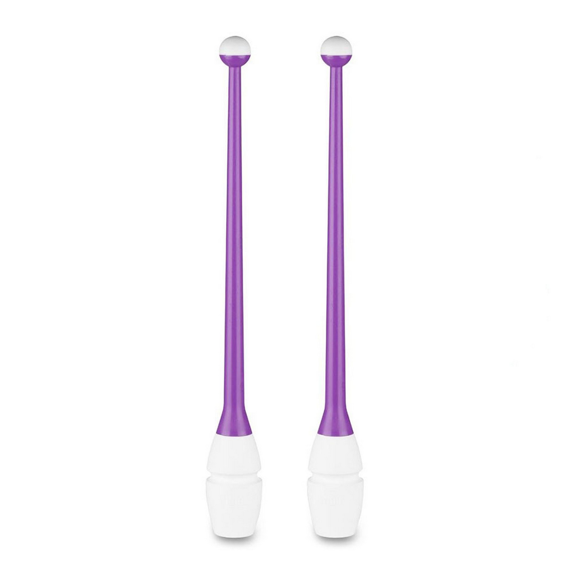 Булавы для художественной гимнастики Indigo 36 см, пластик, каучук, 2шт IN017-VW фиолетовый-белый 2000_2000