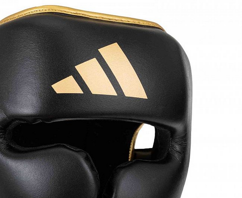 Шлем боксерский AdiStar Pro Head Gear adiPHG01M черно-золотой 979_800