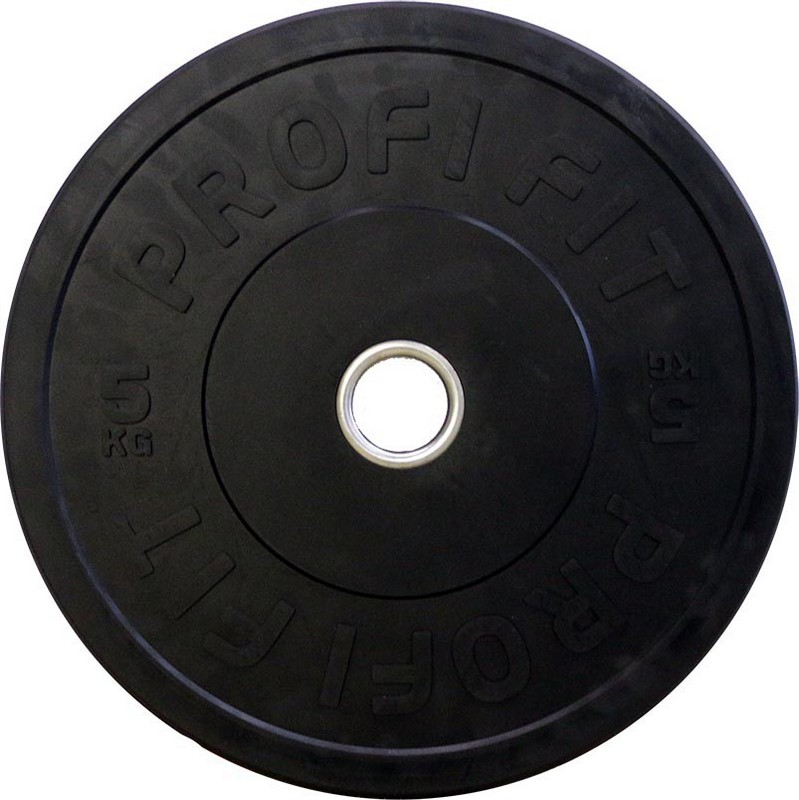 Диск для штанги Profi-Fit каучуковый, черный, d51 5кг 799_800
