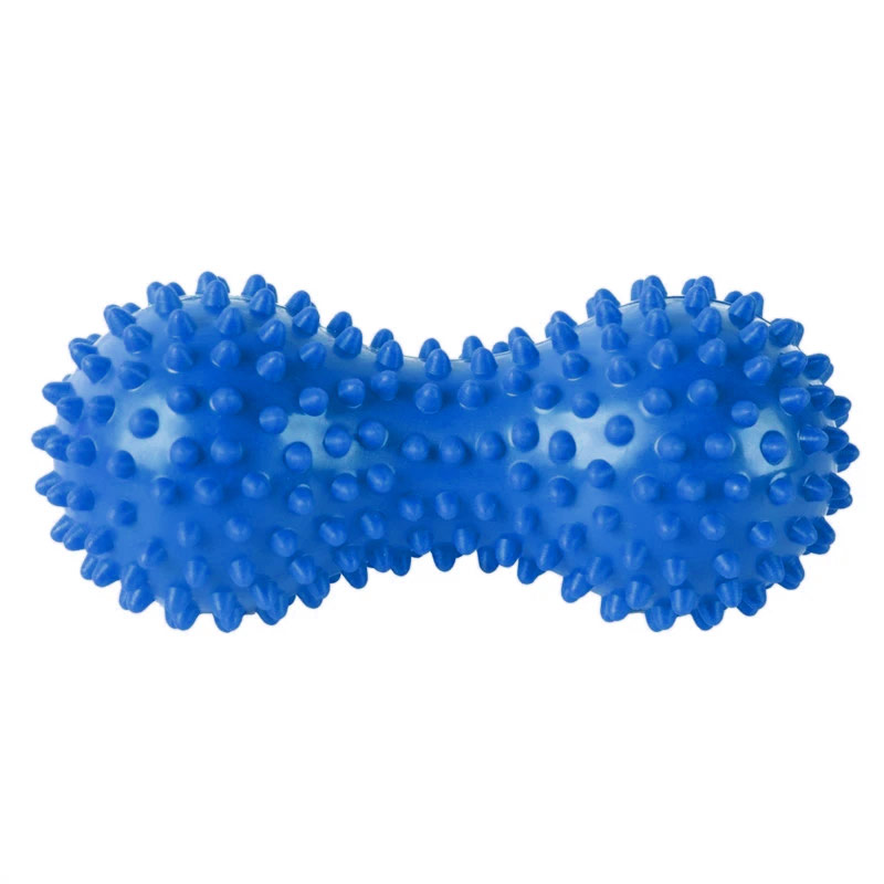 Массажер двойной мячик с шипами (ПВХ) B32130, синий 800_800