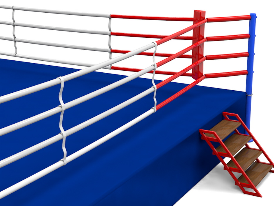 Ринг боксерский на подиуме Glav размер 5х5х1 м, боевая зона 4х4 м 5.300-2 933_700