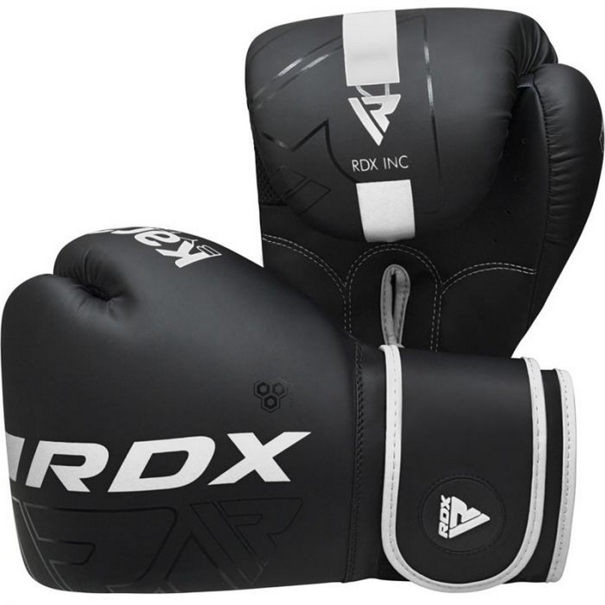Перчатки тренировочные RDX BGR-F6MW-12OZ черный\белый матовый 2000_2000