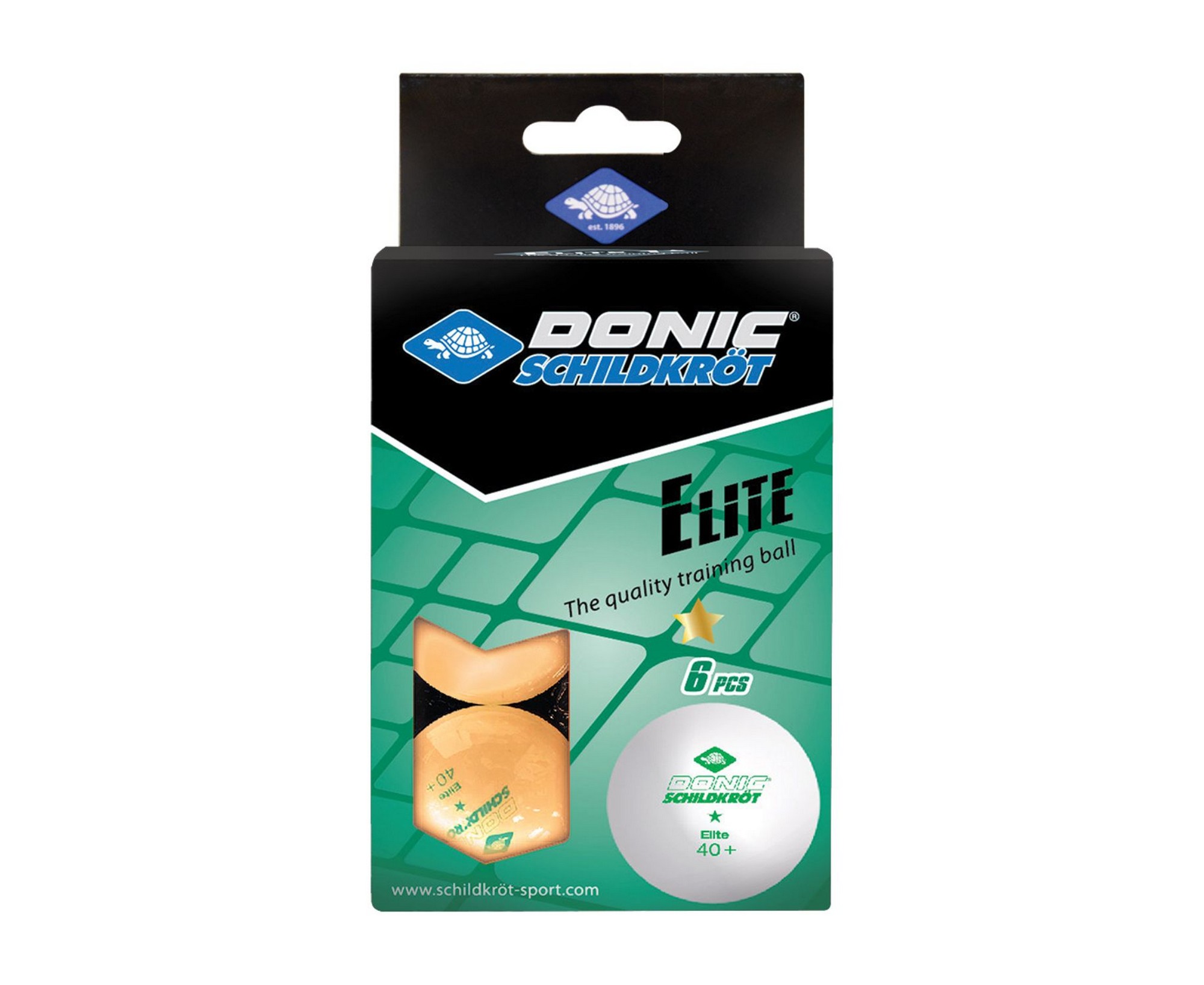Мячики для настольного тенниса Donic Elite 1* 40+, 6 штук 608518 оранжевый 2000_1636