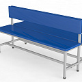 Скамейка для раздевалки со спинкой, двухсторонняя, мягкая, 150см Glav 10.4000-1500 120_120