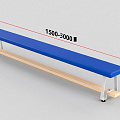 Скамейка гимнастическая полумягкая, ножка - металл Glav 04.303.1-3000 Длина 300см 120_120