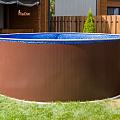Круглый бассейн 400x125см, чаша мрамор 0.4/0.4 мм Лагуна ТМ819/40011 темный шоколад 120_120