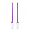 Булавы для художественной гимнастики Indigo 36 см, пластик, каучук, 2шт IN017-VW фиолетовый-белый 120_120