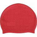 Шапочка для плавания Sportex Big силиконовая массажная, взрослая E42818 красный 120_120